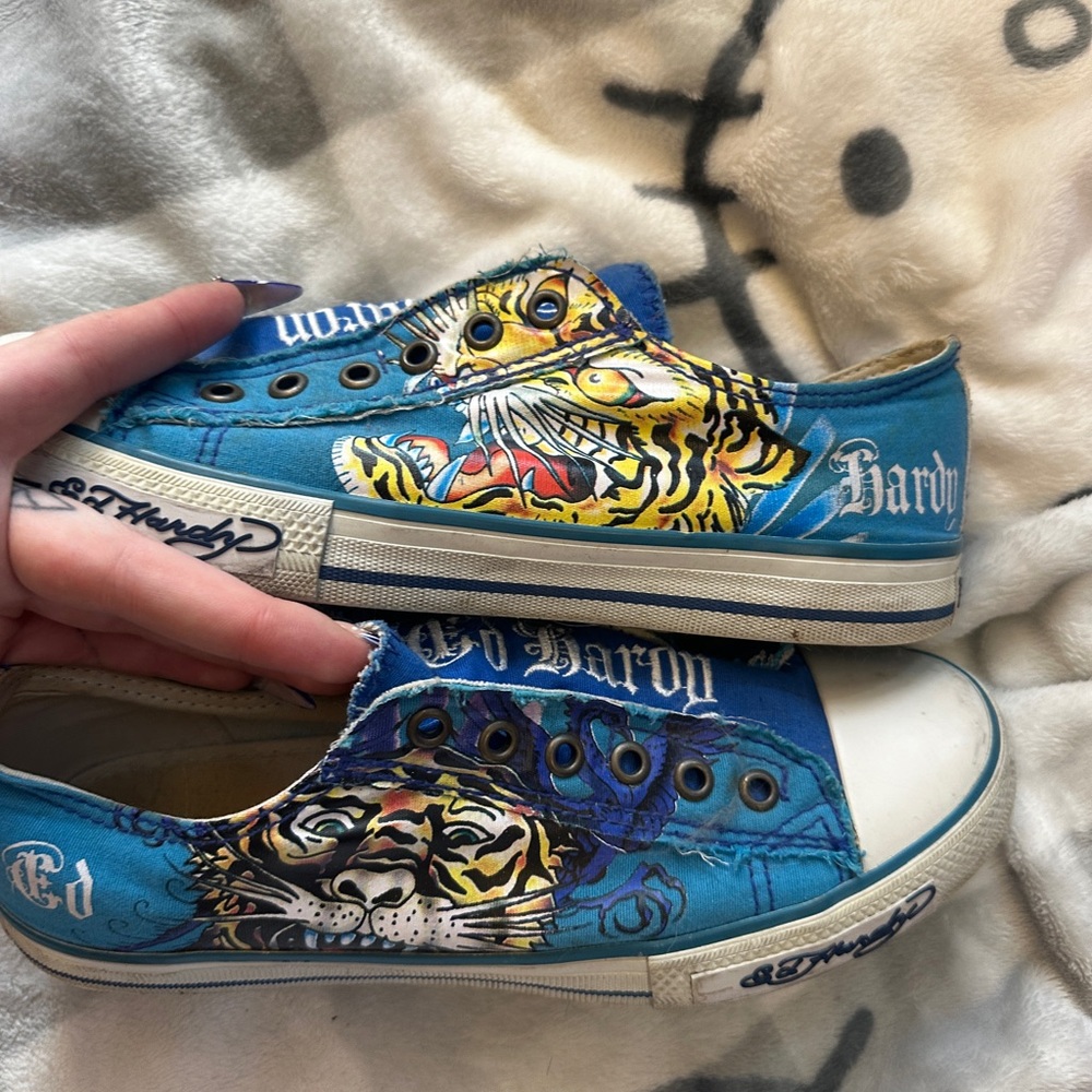 Ed Hardy Blue Tiger Sneakers